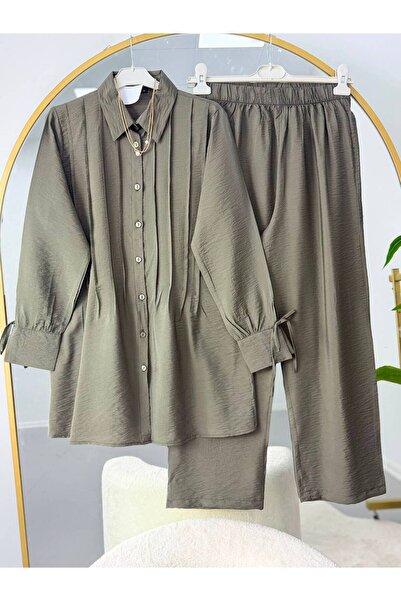 VOLT CLOTHİNG Σετ Πουκάμισο με Λεπτομέρεια από Πλέγμα και Παντελόνι