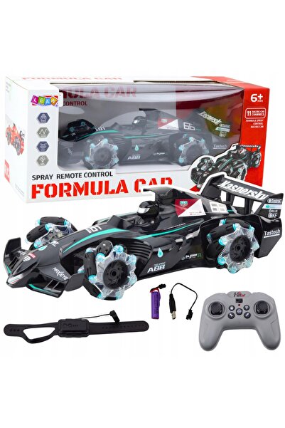 LeanToys Mașină de curse sportivă telecomandată RC cu efect de fum 2.4G Negru