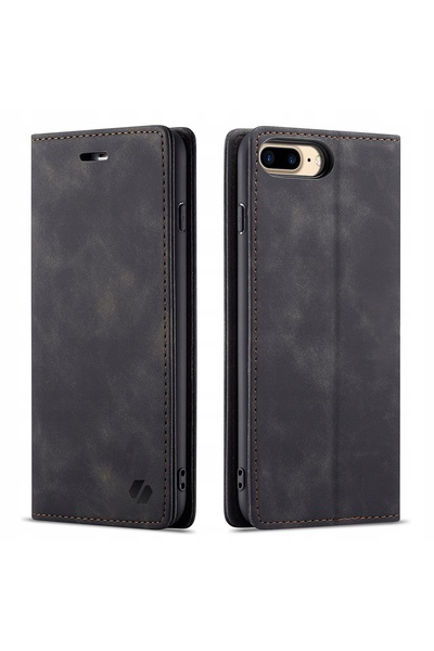 spacecase Husă tip portofel din piele pentru iPhone 7/8 Plus + sticlă