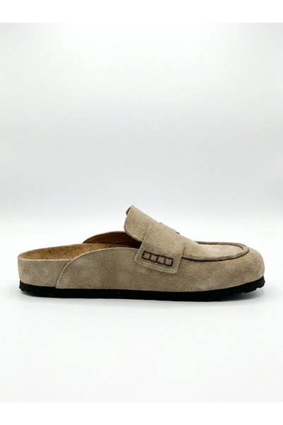 Bequemere Unisex Sk450-Sue Genuine Leather Mink Suede Closed Toe Orthopedic Sabo Slippers