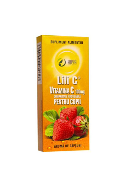 ADYA GREEN PHARMA Vitamina C 100 mg cu Aroma de Capsuni pentru Copii Adya Gre...