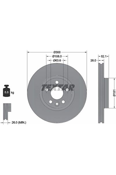 TEXTAR Disc de frână 92159205