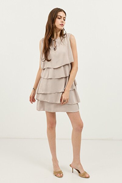 Antioch Stone Frilly Women's Mini Dress