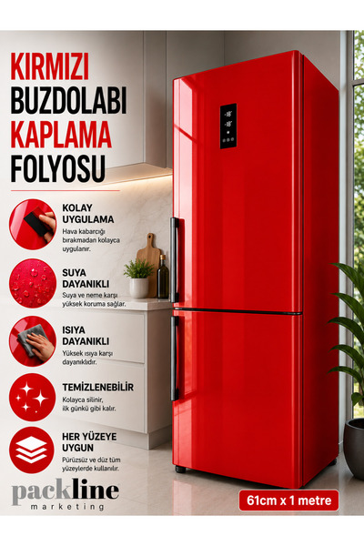 Packline Marketing Bright Red Refrigerator Coating Foil 61cm X 1Meter