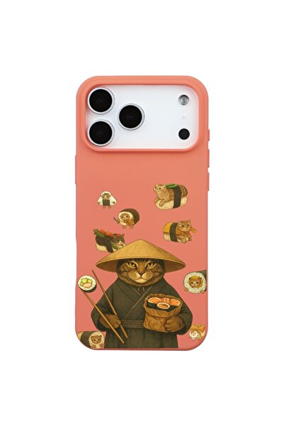 Casen iPhone 17 Pro Turuncu Kedi Tasarımlı Gimbap Cat Renkli Silikon Telefon ...