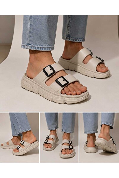 GEZER Beige Anatomical Eva Sole Comfortable and Lightweight Without Buckles P...