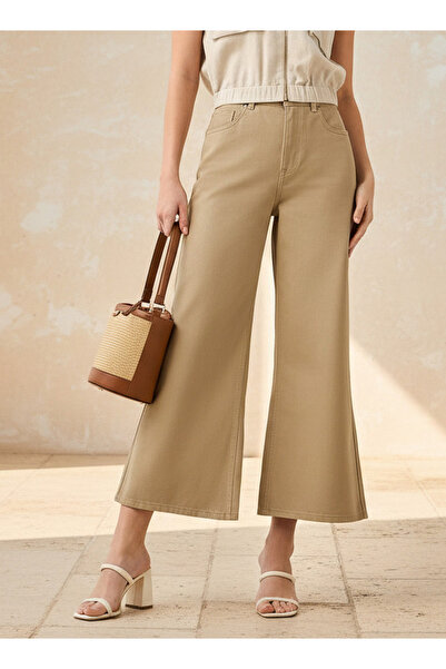 DNM Wide Leg High-Rise Jeans Cropped Cotton