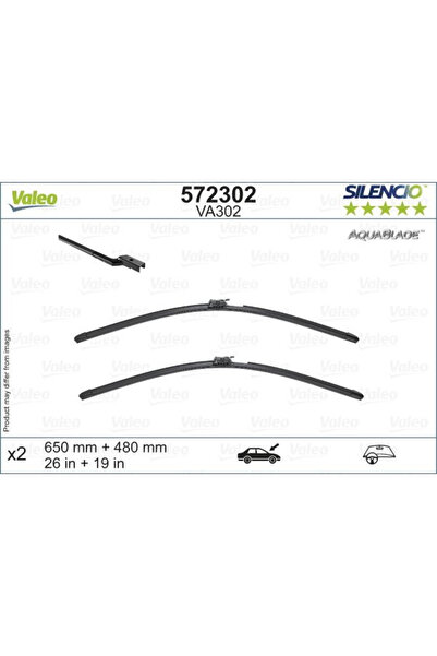VALEO Silencio AquaBlade wiper Top Bottom Set 650/480 mm