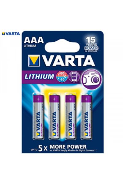 Varta Μπαταρία λιθίου AAA 1.5V • Σετ 4 τεμαχίων (συσκευασία πάνω-κάτω)