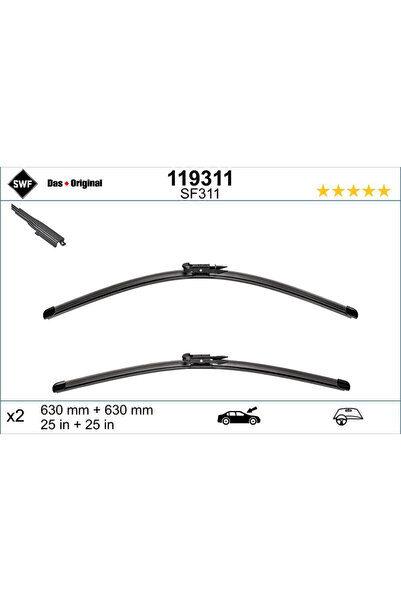 SWF Wiper blade Top Bottom Set Wiper FB OE LHD 630/630 mm