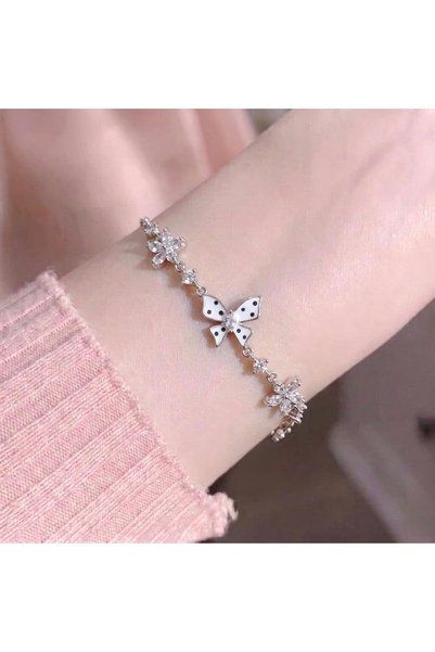 Heda Jewelry سوار منقط على شكل فراشة - سوار منقط قابل للتعديل حسب مقاس المعصم