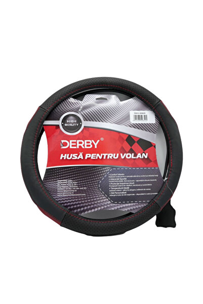 Derby Genuine Leather steering wheel cover Red (37-39 cm)