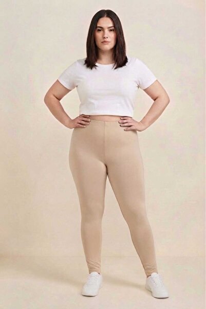 Brashop Women's Skin Color Plus Size High Waist Cotton Lycra Gathering Long L...