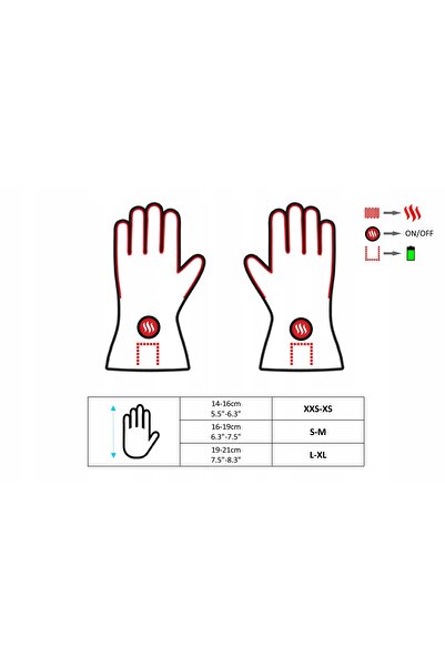 Glovii SUNEN - Mănuși termoactive încălzite uni, XXS-XS, negre GLBXS