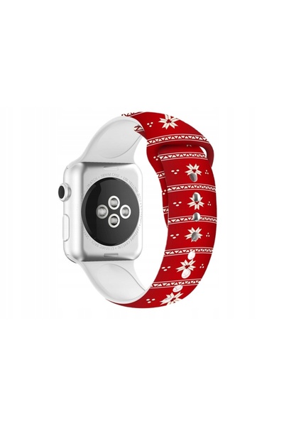 NO BRAND Curea LUNA A00300 pentru Apple Watch 3/4/5/6/7/8/SE (38/40/41mm) Roș...