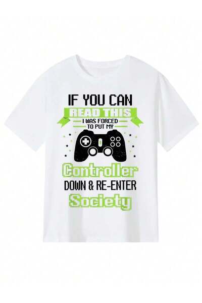 799 Men's Retro Gaming T-Shirt - Put The Controller, Video Game Tee With Slig...