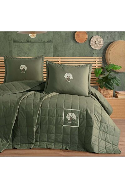 Clasy Verra Embroidered Double Bedspread Green