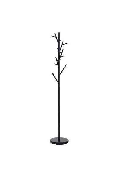 OEM Cuier tip pom HM W33, metalic, de podea, 18 agatatori, negru