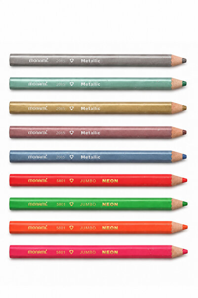 Monami 9 Pieces Jumbo Triangle Crayons Fun Colors