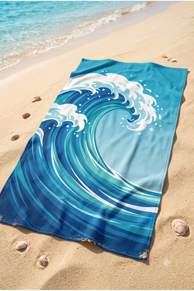 EFSANE PET منشفة شاطئ مقاس 75 × 150 سم من مجموعة البحر، تصميم خاص فاخر، منشفة...