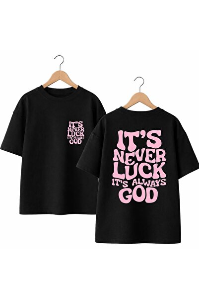 playwear It S Never Back and Front Chest Printed 100% Cotton Oversize Loose R...
