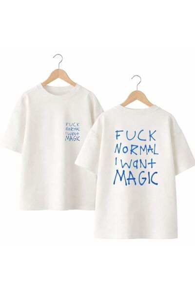 playwear Tricou cu decolteu rotund, cu imprimeu pe spate și piept, 100% bumba...