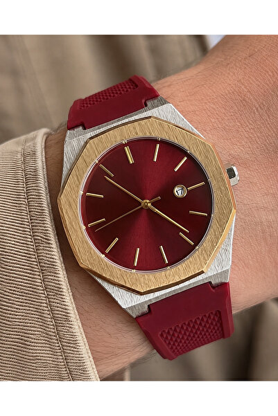 Weluxa Men's Wristwatch Red Color Silicone Strap Classic and Sport Model with...