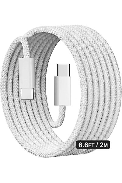 PWR USB C to USB C Cable 2 M, 60W Braided, Faster Charging Cord, Power Delive...