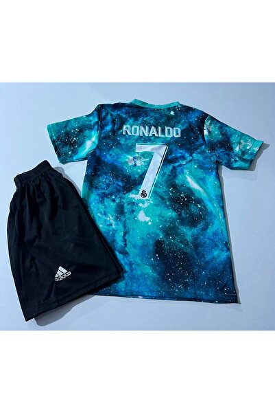 Alaturka Mix Real Madrid Ronaldo CR7 Galaxy Desenli Özel Tasarım Çocuk Formas...
