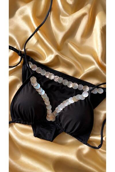 SAVORA SWİM Savora Nera Siyah Pullu Üçgen Bikini Takımı