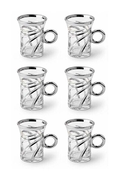 Trust Dove 6-Piece Glass Tea Cup Set Clear/Silver 95ML