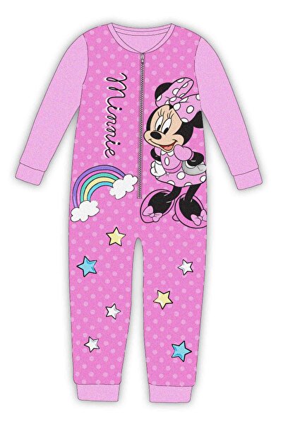 Disney Minnie Salopetă-pijama termo roz 2-8 ani cu fermoar și croi lejer 100%...