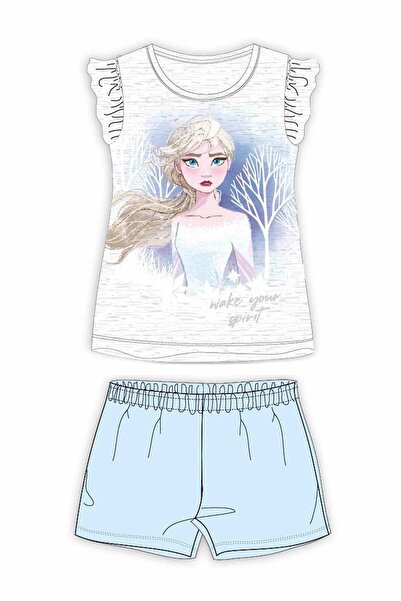 Disney Frozen Pijama de vară gri 3-8 ani cu talie elastică, print mare, bluză...