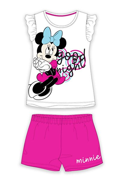 Disney Minnie Pijama de vară alb-ciclam 3-18 luni cu pantaloni scurți elastic...