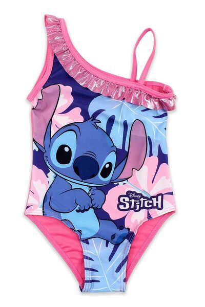 Lilo & Stitch Costum de baie roz 3-8 ani cu croi asimetric și fodru 80% polie...