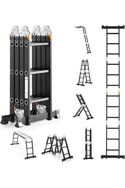 Egardenkart Aluminum multi-purpose ladder 3.7 meters (12 steps)