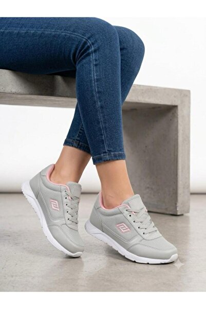Lütfi Women's Gray Sneaker Ultra Light Orthopedic Sole Walking Shoes