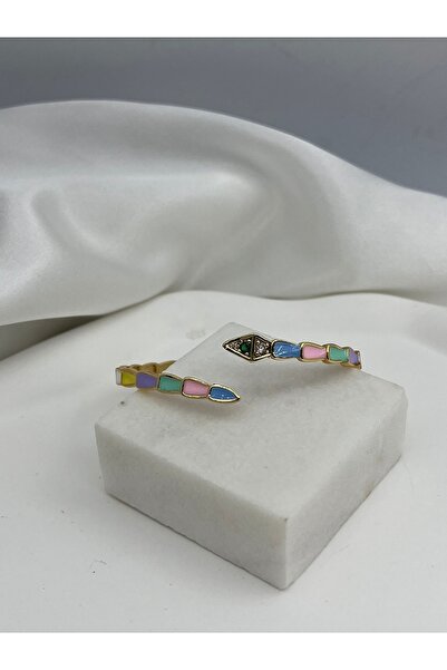 Yıldız Accessory Adjustable Size Model Zircon Stone Gold Color Mixed Color En...