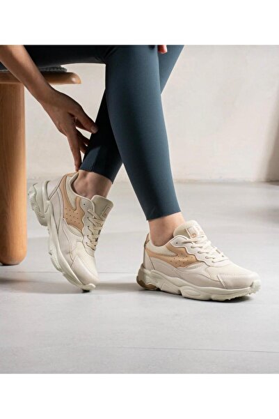 Lütfi Women's Beige Sneaker Ultra Light Orthopedic Sole Walking Shoes