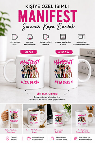 Morinna Kişiye Özel İsimli Manifest Baskılı Kupa Bardak MR-01