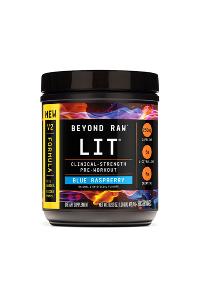 GNC Pre-Workout LIT V2 cu Aroma de Zmeura Albastra 479.7g