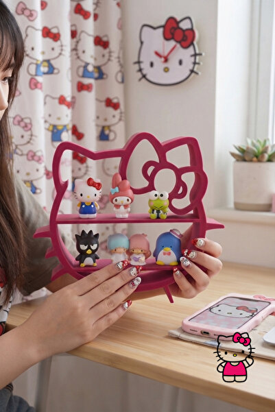 Hello Kitty Masaüstü Raf Organizer Çok amaçlı Kitty Mini Figür Düzenleyici 20...