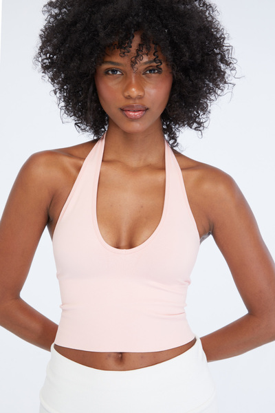 Issha Sculpt Halter - Kendinden Pedli Spor Crop Atlet