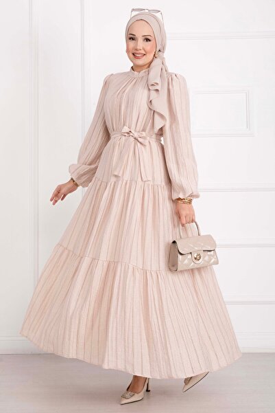 EBRUTESETTÜR Belted Layered Dress Beige