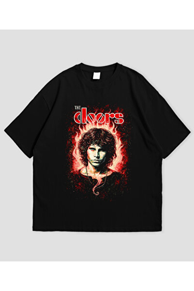 Grafftee Clothing تي شيرت كبير الحجم مطبوع عليه أبواب للجنسين