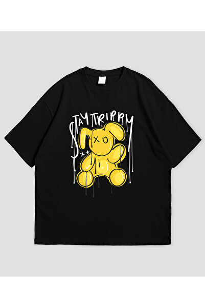 Grafftee Clothing تي شيرت ستاي تريبّي مطبوع للجنسين بمقاس كبير
