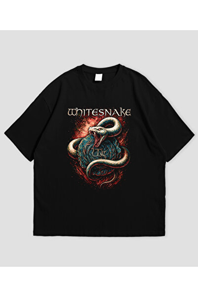 Grafftee Clothing Whitesnake Printed Unisex Oversize T-Shirt