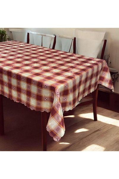 Linea Home Ανθεκτικό στους λεκέδες Τραπεζομάντηλο Ταρτάν Μπορντό 160x220 LH20...