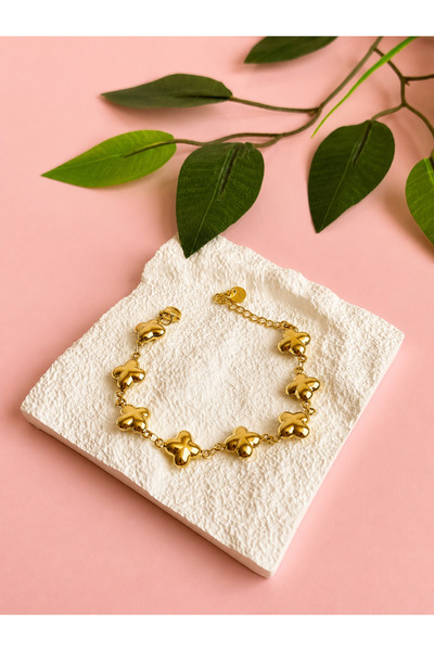 FLAWSOME JEWELRY STORE Curved Steel Bracelet Karamaz Gold Gold Color