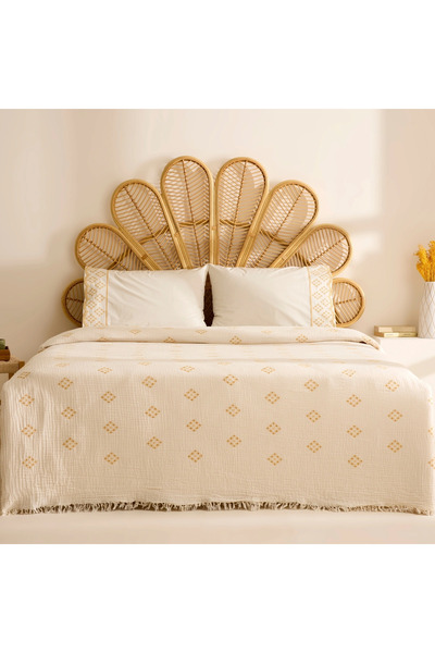 Karaca Home Nobile Brodeli Muslin Çift Kişilik Pike Takımı Sarı